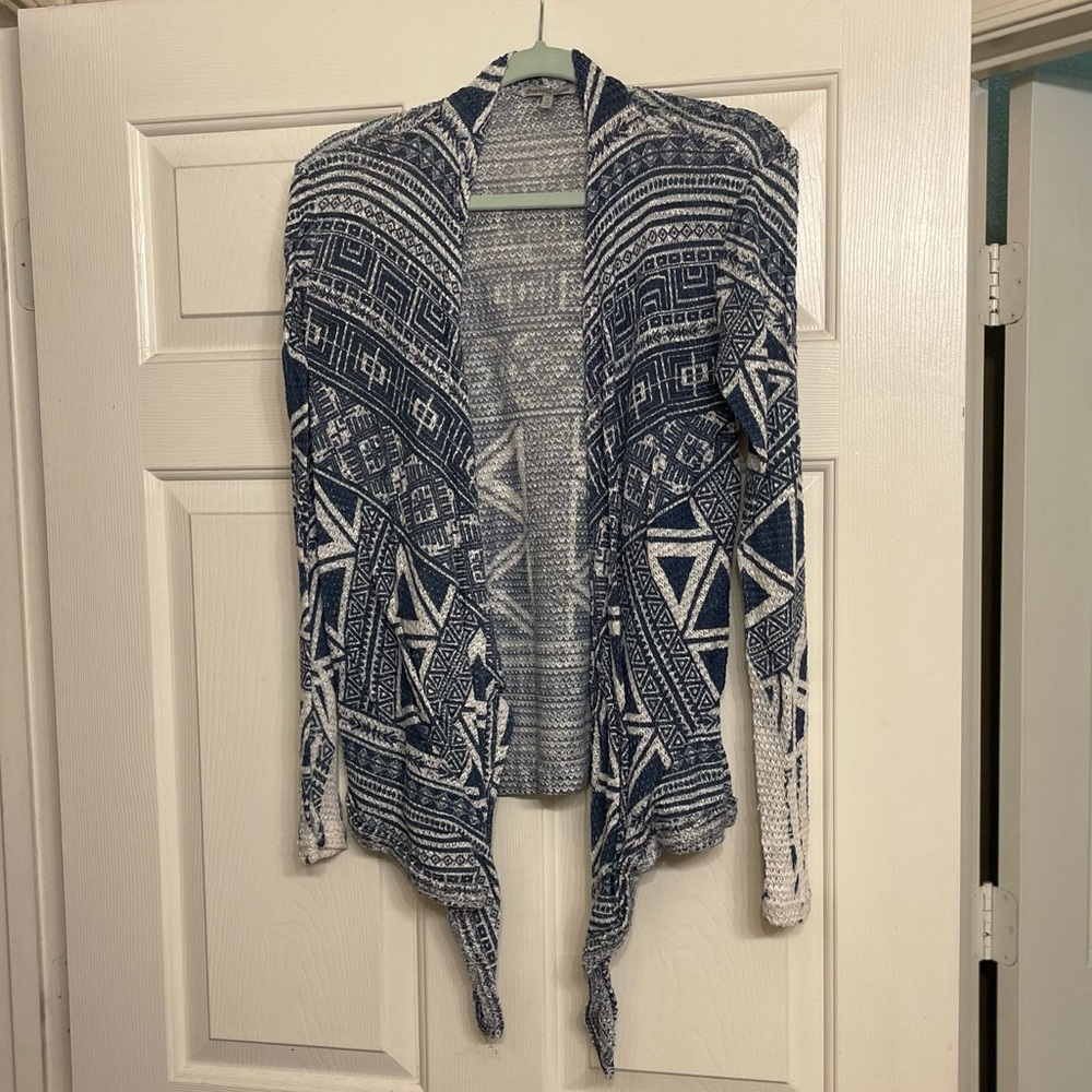 Charlotte Russe blue and white knitted sweater